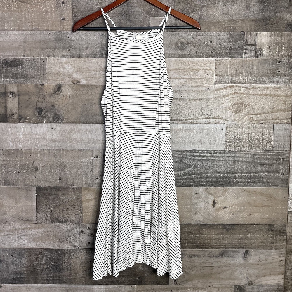 Body Glove Sundress Womens Size M White & Black Striped Sleeveless Stretch Tank